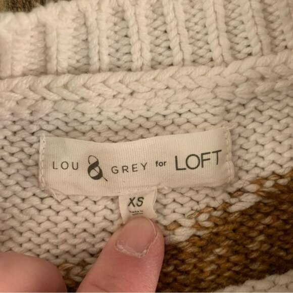 Loft Lou and grey womens oversized boho earth tone color way crew neck sweater - Picture 4 of 7